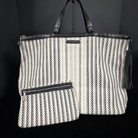 Ted Baker Woven Tote Bag with Pouch - Picture 1 of 16